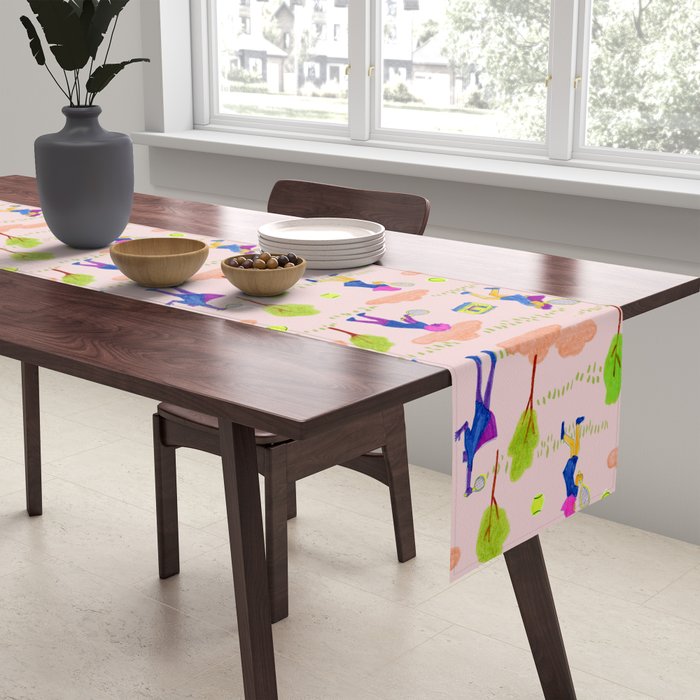 Let's Play Tennis in Peachy Pink Table Runner Gallery Image 2