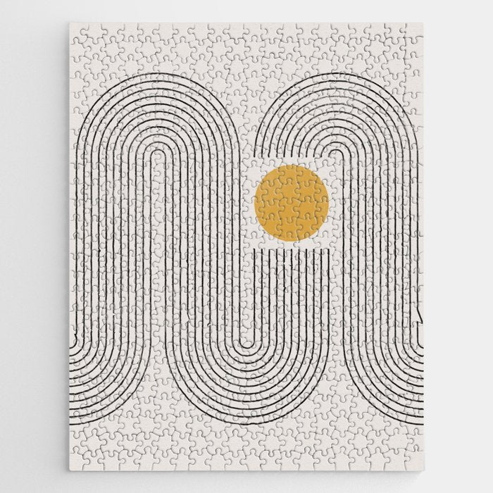 Mid-Century Modern No.22 - Woodblock Print Jigsaw Puzzle Gallery Image 1