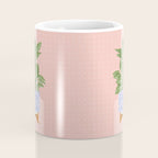 Patterned Pot Plant on Geometric Background Coffee Mug Gallery Image 4