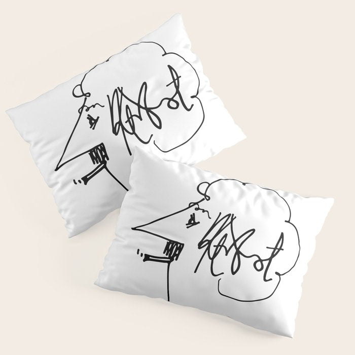 Vonnegut Self Portrait Artwork, Design for Wall Art, Prints, Posters, Tshirts, Bags, Women, Men, Kid Pillow Sham Gallery Image 1