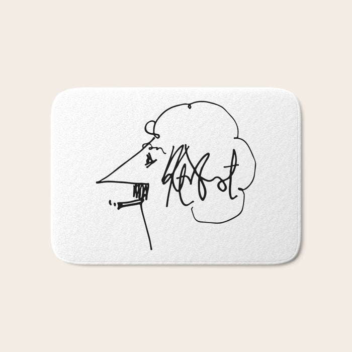 Vonnegut Self Portrait Artwork, Design for Wall Art, Prints, Posters, Tshirts, Bags, Women, Men, Kid Bath Mat Gallery Image 1