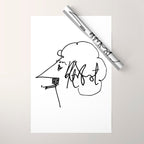 Vonnegut Self Portrait Artwork, Design for Wall Art, Prints, Posters, Tshirts, Bags, Women, Men, Kid Wrapping Paper Gallery Image 1