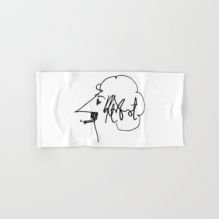 Vonnegut Self Portrait Artwork, Design for Wall Art, Prints, Posters, Tshirts, Bags, Women, Men, Kid Bath Towel Gallery Image 1