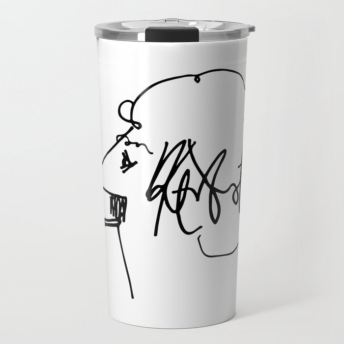 Vonnegut Self Portrait Artwork, Design for Wall Art, Prints, Posters, Tshirts, Bags, Women, Men, Kid Travel Mug Gallery Image 1