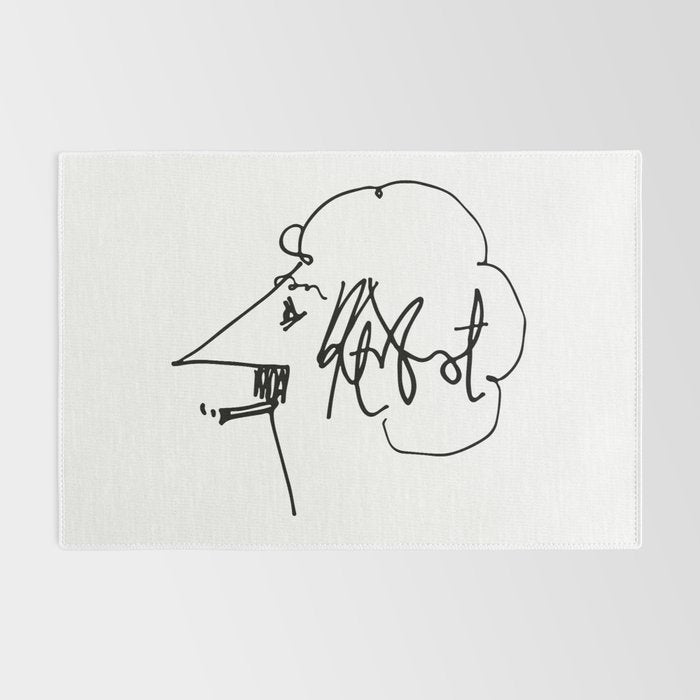 Vonnegut Self Portrait Artwork, Design for Wall Art, Prints, Posters, Tshirts, Bags, Women, Men, Kid Rug Gallery Image 2