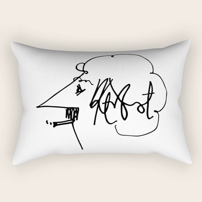 Vonnegut Self Portrait Artwork, Design for Wall Art, Prints, Posters, Tshirts, Bags, Women, Men, Kid Rectangular Pillow Gallery Image 1