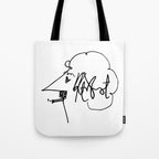 Vonnegut Self Portrait Artwork, Design for Wall Art, Prints, Posters, Tshirts, Bags, Women, Men, Kid Tote Bag Gallery Image 1