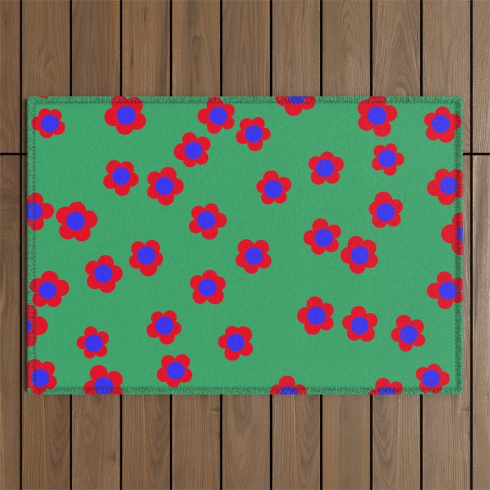 Bold Flower Pattern  Outdoor Rug Gallery Image 1