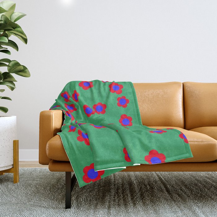 Bold Flower Pattern  Throw Blanket Gallery Image 1
