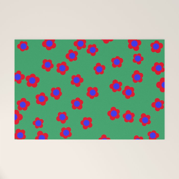Bold Flower Pattern  Welcome Mat Gallery Image 1