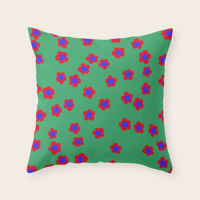 Bold Flower Pattern  Throw Pillow Gallery Image 1