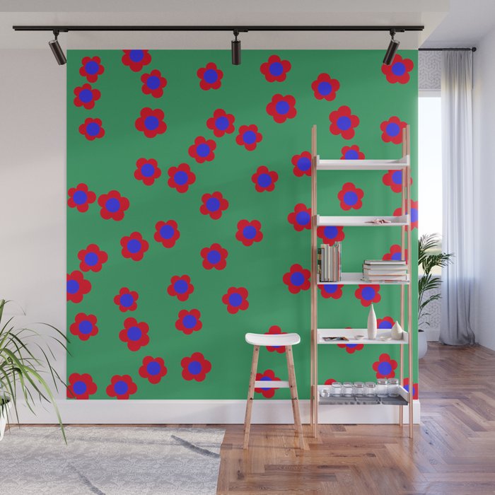 Bold Flower Pattern  Wall Mural Gallery Image 1