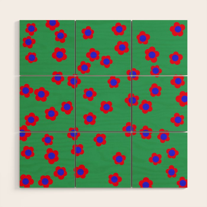 Bold Flower Pattern  Wood Wall Art Gallery Image 1