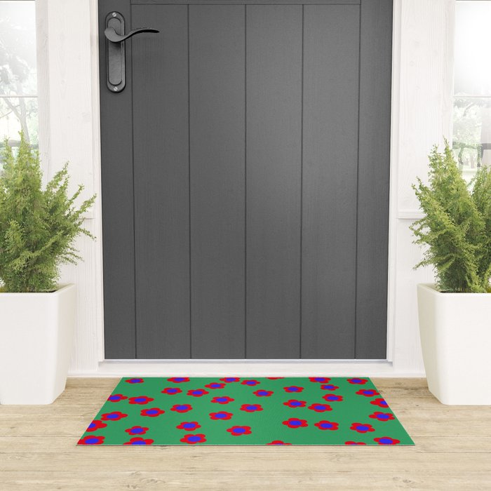 Bold Flower Pattern  Welcome Mat Gallery Image 3