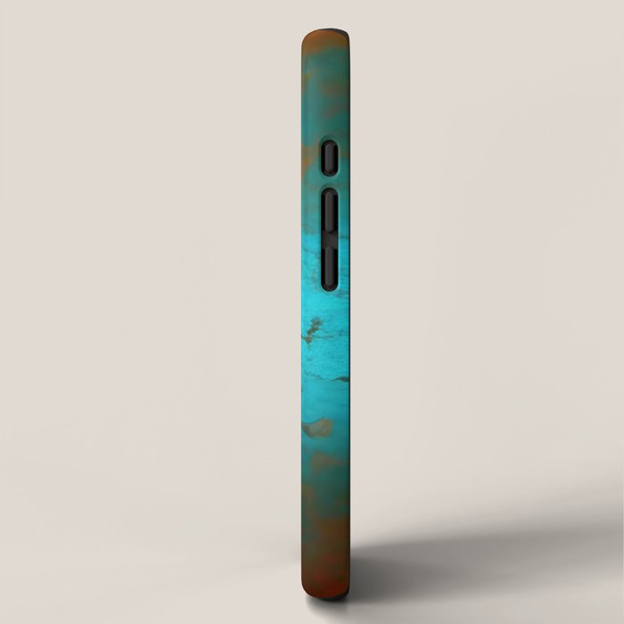 Aesthetic Copper and Aqua Blue Rust iPhone Case Gallery Image 2