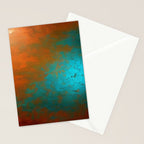 Aesthetic Copper and Aqua Blue Rust Stationery Card Gallery Image 2