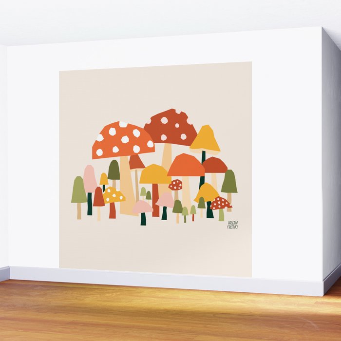 Fall Mushrooms  Wall Mural Gallery Image 2
