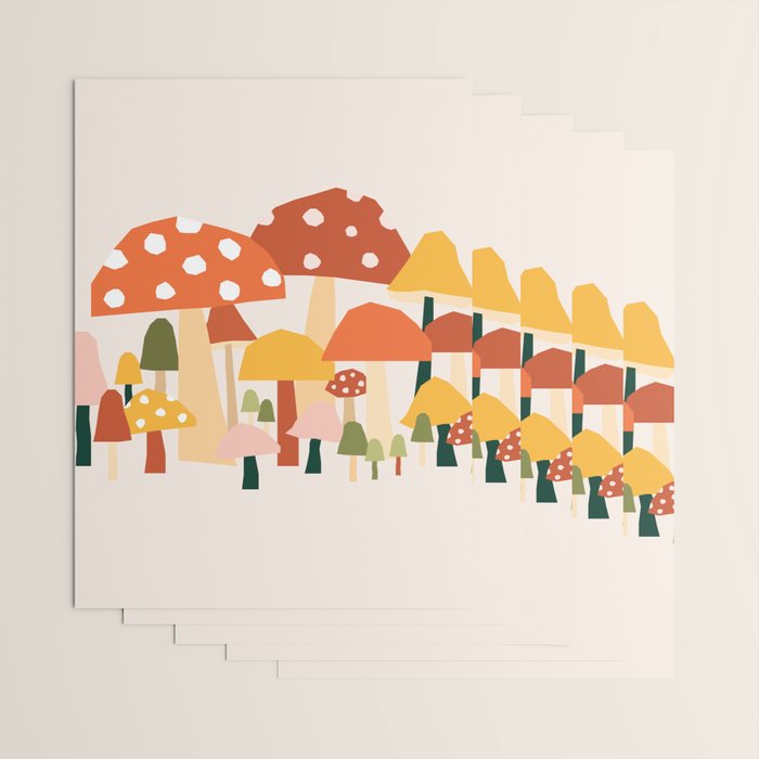 Fall Mushrooms  Wrapping Paper Gallery Image 3