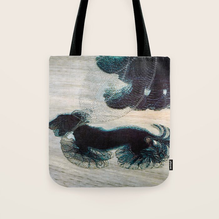 Dynamism of a Dog on a Leash, Vintage Minimalist Art Tote Bag Gallery Image 1
