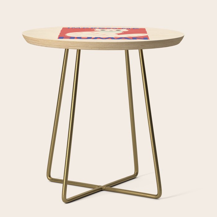 Impress Me Human Vintage Cat, Retro Illustration Side Table Gallery Image 1