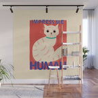 Impress Me Human Vintage Cat, Retro Illustration Wall Mural Gallery Image 1
