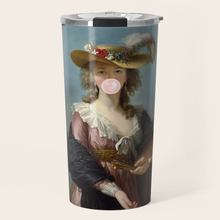 Bubble Gum Diva in a Straw Hat Travel Mug Gallery Image 1