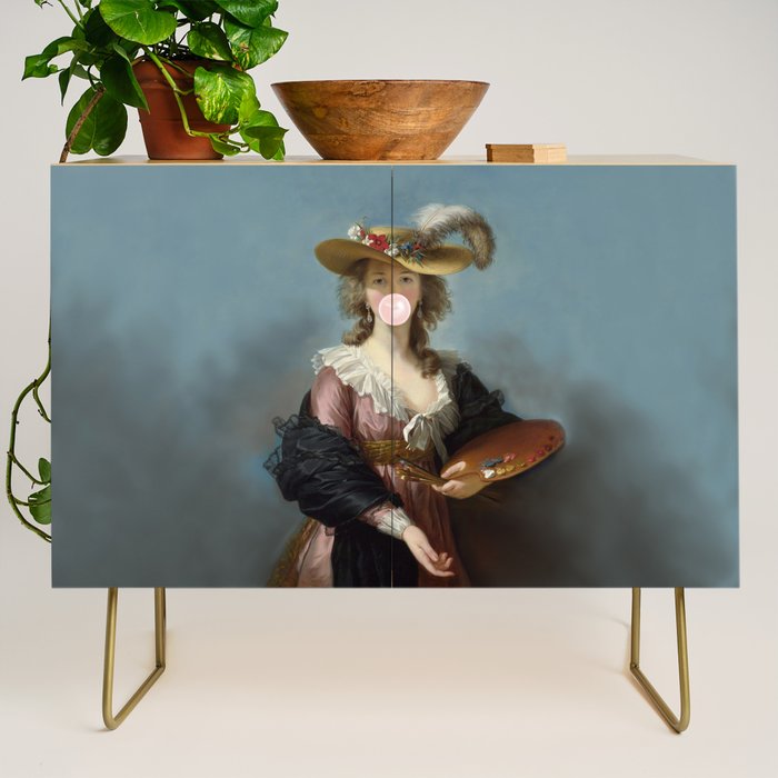 Bubble Gum Diva in a Straw Hat Credenza Gallery Image 1