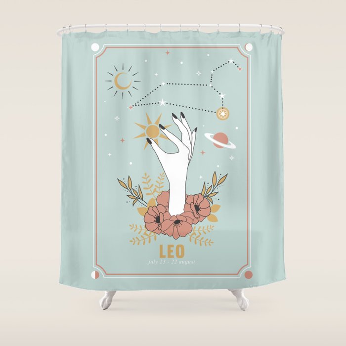 Leo Zodiac Series Shower Curtain Gallery Image 1