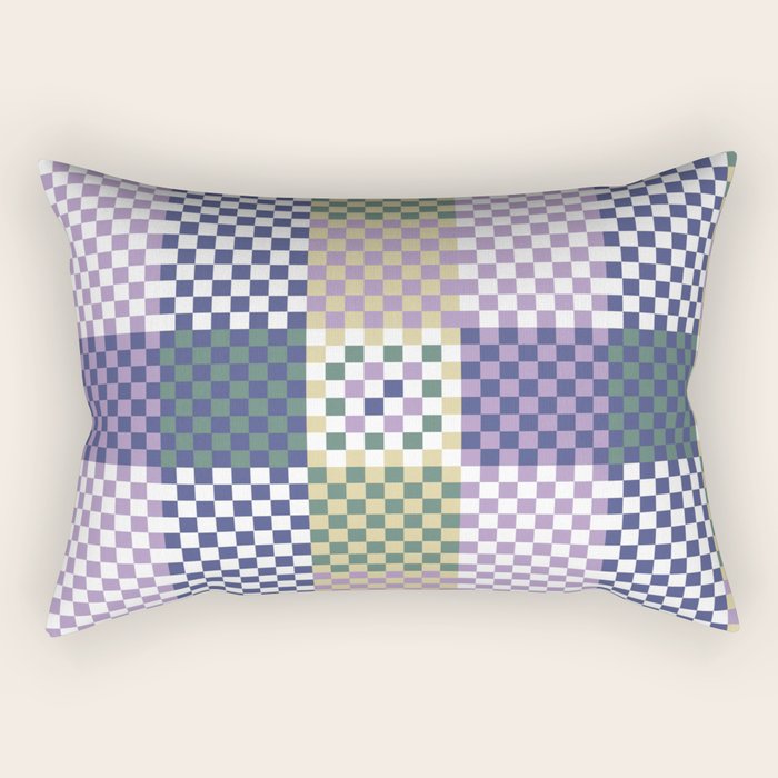 Bold colors block grid C Rectangular Pillow Gallery Image 1