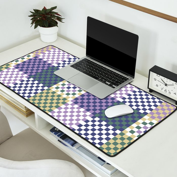 Bold colors block grid C Desk Mat Gallery Image 2