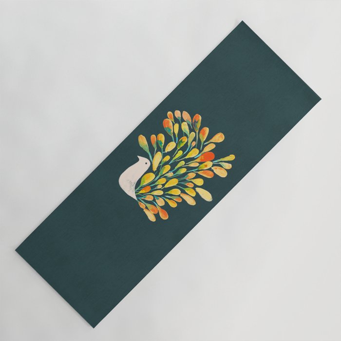 Watercolor Peacock Yoga Mat Gallery Image 1