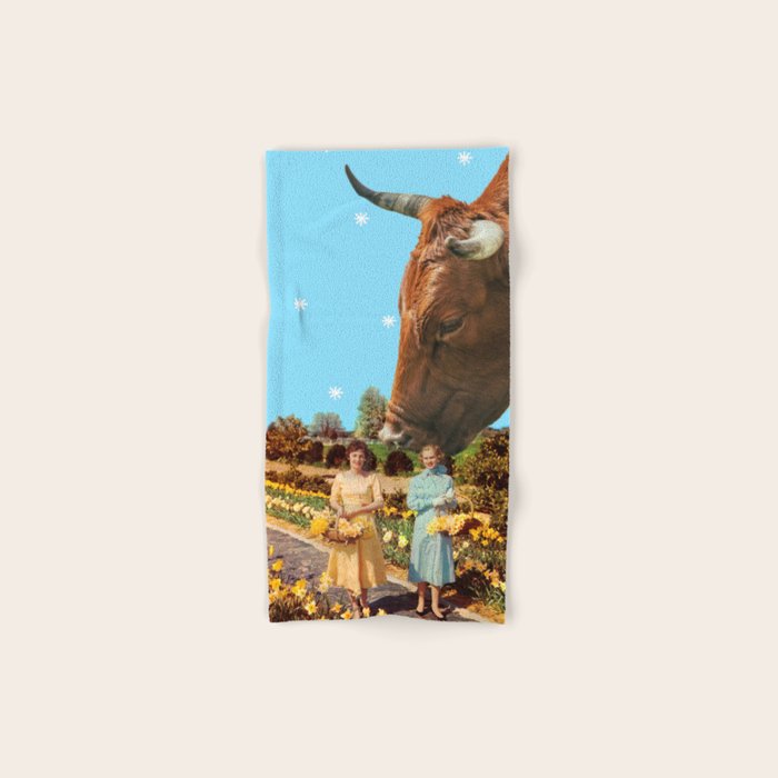 Spring Walk (Daffodils and Cows) Bath Towel Gallery Image 1
