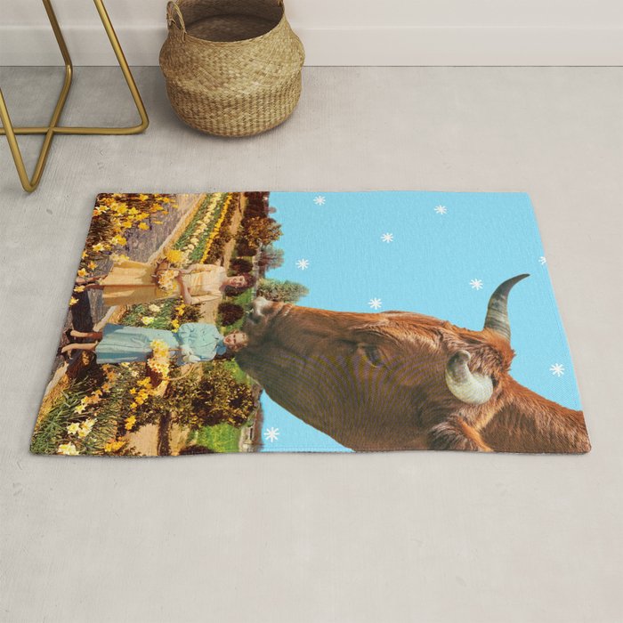 Spring Walk (Daffodils and Cows) Rug Gallery Image 1