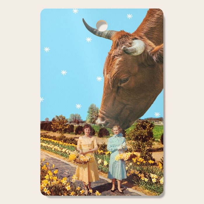 Spring Walk (Daffodils and Cows) Cutting Board Gallery Image 1