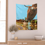 Spring Walk (Daffodils and Cows) Wall Tapestry Gallery Image 2