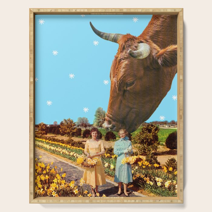 Spring Walk (Daffodils and Cows) Serving Tray Gallery Image 1