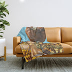 Spring Walk (Daffodils and Cows) Throw Blanket Gallery Image 1