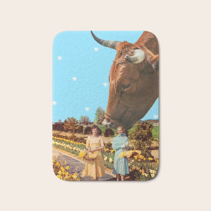 Spring Walk (Daffodils and Cows) Bath Mat Gallery Image 1