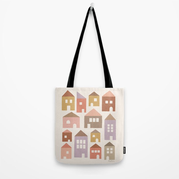 Happy Houses - Earth Tones Tote Bag Gallery Image 2