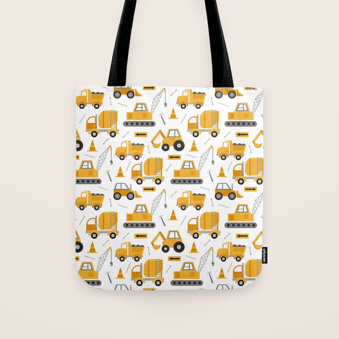 Construction Trucks Tote Bag Gallery Image 1