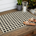 Love Hearts - black and cream Outdoor Rug Gallery Image 2