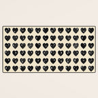 Love Hearts - black and cream Desk Mat Gallery Image 3