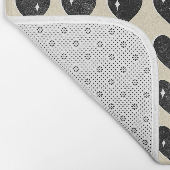 Love Hearts - black and cream Bath Mat Gallery Image 2