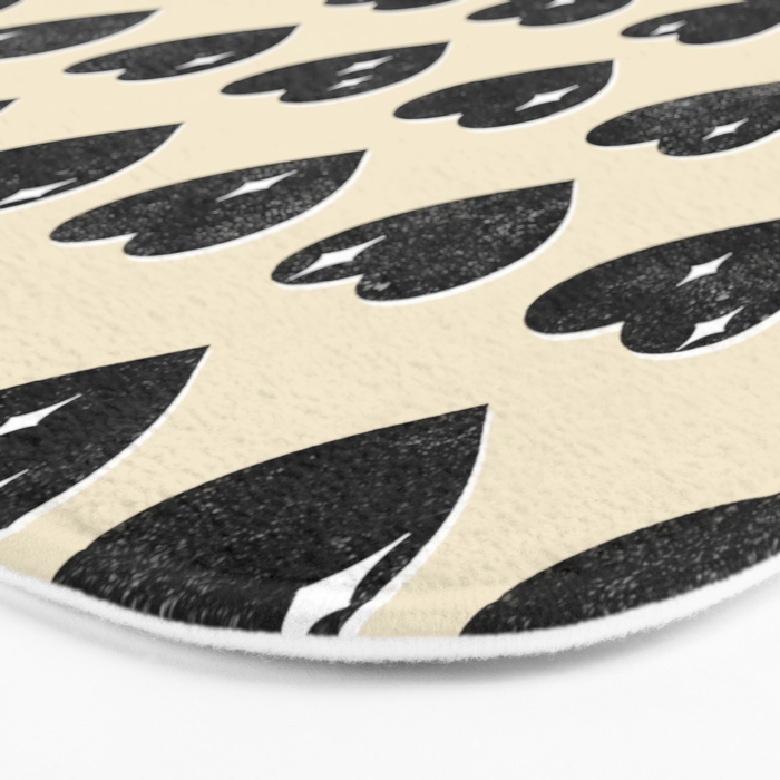 Love Hearts - black and cream Bath Mat Gallery Image 3