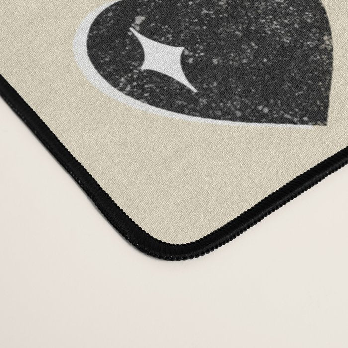 Love Hearts - black and cream Desk Mat Gallery Image 4