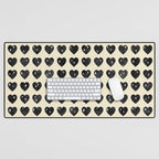 Love Hearts - black and cream Desk Mat Gallery Image 1