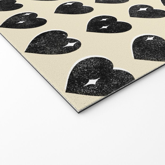 Love Hearts - black and cream Welcome Mat Gallery Image 2