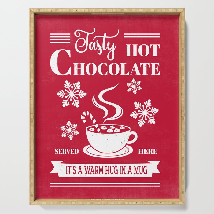 Tasty Hot Chocolate Red Serving Tray Gallery Image 1