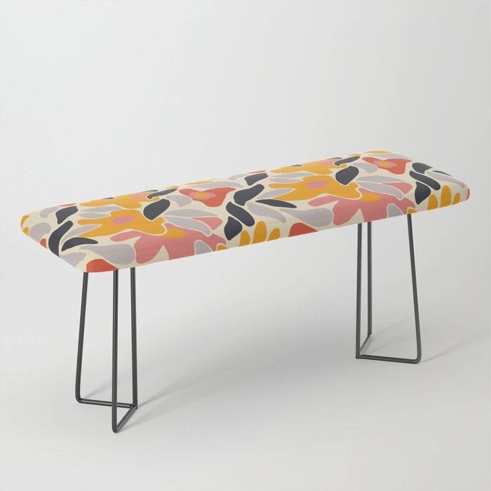 Abstract vintage flower art pattern Bench Gallery Image 1