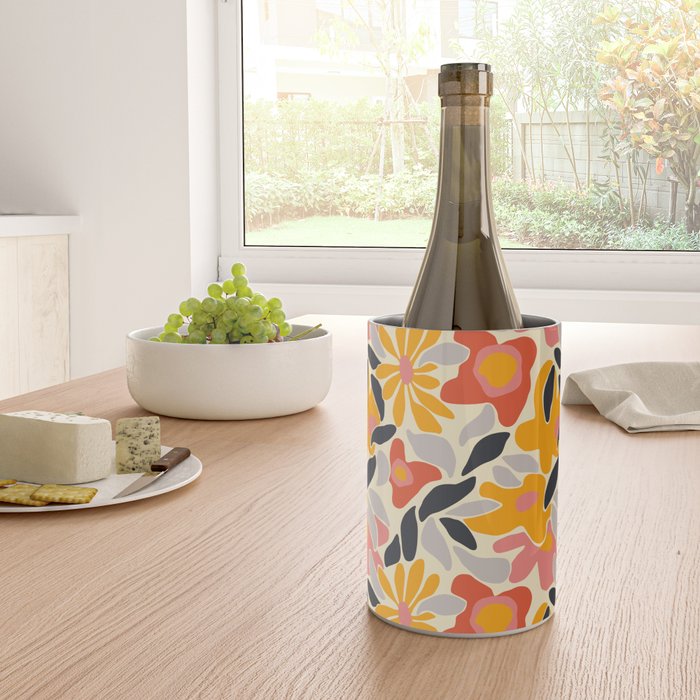 Abstract vintage flower art pattern Wine Chiller Gallery Image 4